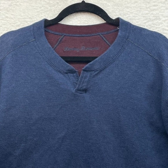Tommy Bahama Sweater Mens Extra Large Blue Red Reversible Pullover Jumper Preppy - Picture 3 of 10